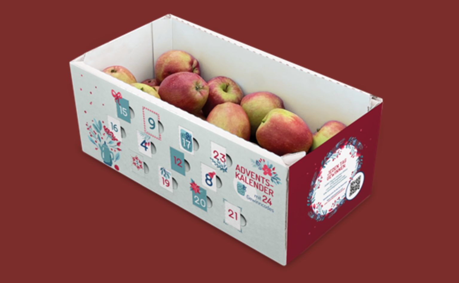 3-kg-Apfelkorb „Adventskalender“